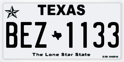 TX license plate BEZ1133