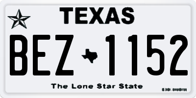TX license plate BEZ1152