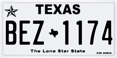 TX license plate BEZ1174