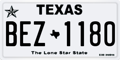 TX license plate BEZ1180