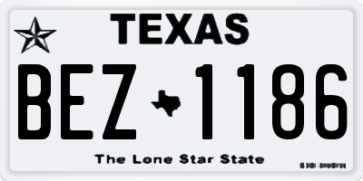 TX license plate BEZ1186