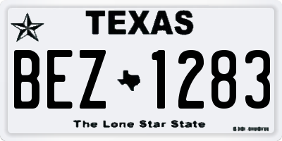 TX license plate BEZ1283