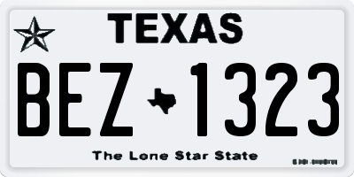 TX license plate BEZ1323
