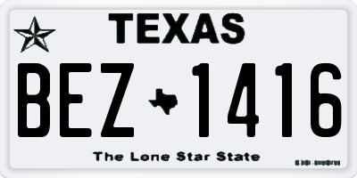 TX license plate BEZ1416