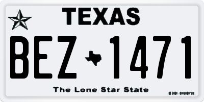 TX license plate BEZ1471