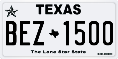 TX license plate BEZ1500