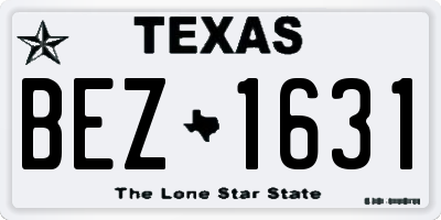 TX license plate BEZ1631