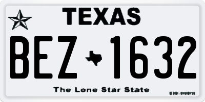 TX license plate BEZ1632