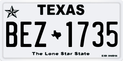 TX license plate BEZ1735