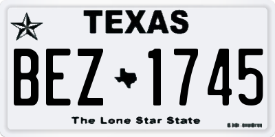 TX license plate BEZ1745