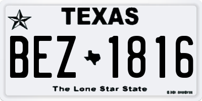 TX license plate BEZ1816