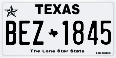 TX license plate BEZ1845