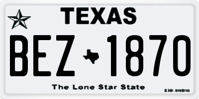 TX license plate BEZ1870