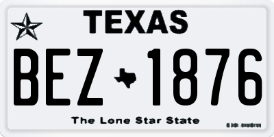 TX license plate BEZ1876