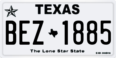 TX license plate BEZ1885