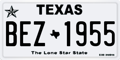 TX license plate BEZ1955