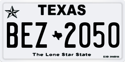 TX license plate BEZ2050