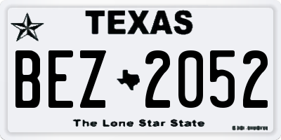 TX license plate BEZ2052