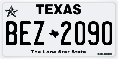 TX license plate BEZ2090