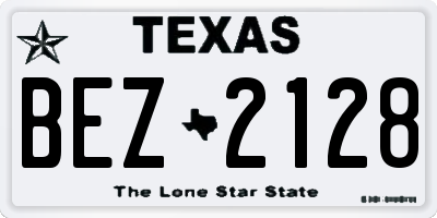 TX license plate BEZ2128