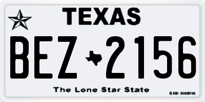 TX license plate BEZ2156