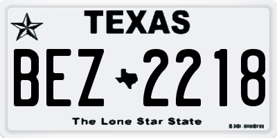 TX license plate BEZ2218