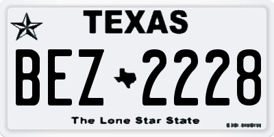 TX license plate BEZ2228