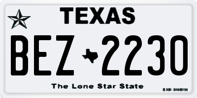TX license plate BEZ2230
