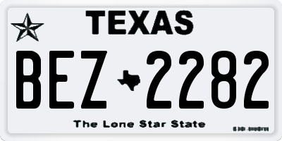 TX license plate BEZ2282