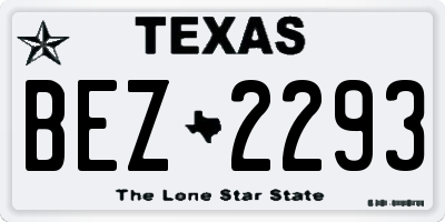 TX license plate BEZ2293