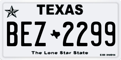 TX license plate BEZ2299