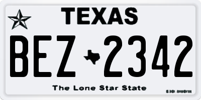 TX license plate BEZ2342