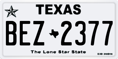 TX license plate BEZ2377