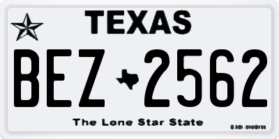 TX license plate BEZ2562