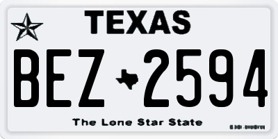 TX license plate BEZ2594