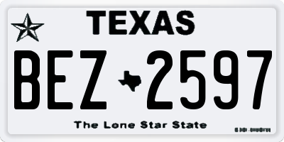 TX license plate BEZ2597