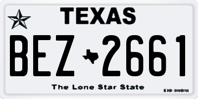 TX license plate BEZ2661