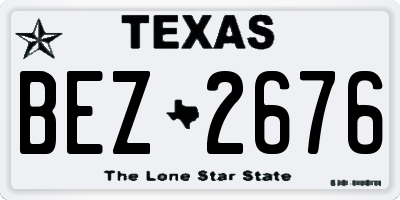 TX license plate BEZ2676