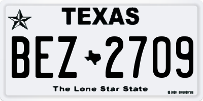 TX license plate BEZ2709