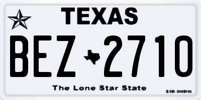 TX license plate BEZ2710