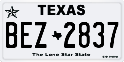 TX license plate BEZ2837