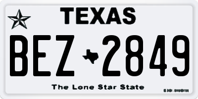 TX license plate BEZ2849