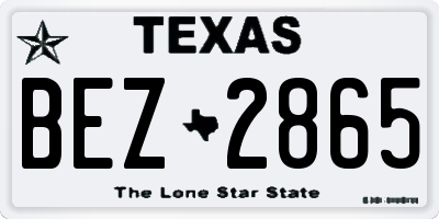 TX license plate BEZ2865