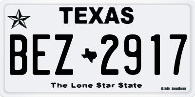 TX license plate BEZ2917