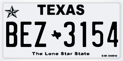 TX license plate BEZ3154
