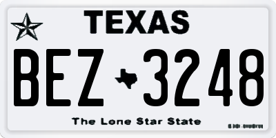 TX license plate BEZ3248