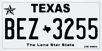 TX license plate BEZ3255