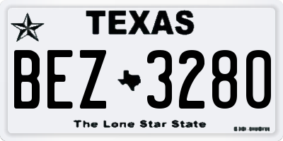 TX license plate BEZ3280