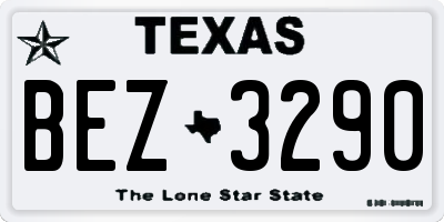 TX license plate BEZ3290
