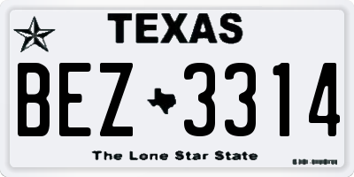 TX license plate BEZ3314